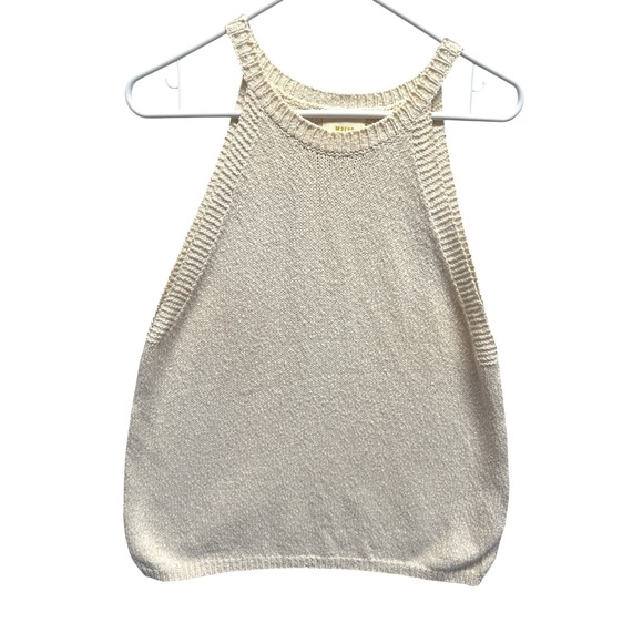 Maeve Sweaters - Anthropologie Maeve Ivory/Cream Sleeveless Halter Knit Sweater L Beach Loganlook